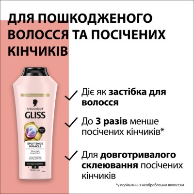 Шампунь Gliss Split Hair Miracle Для поврежденных волос и секущихся кончиков 250 мл (9000101287332) Винница - изображение 3