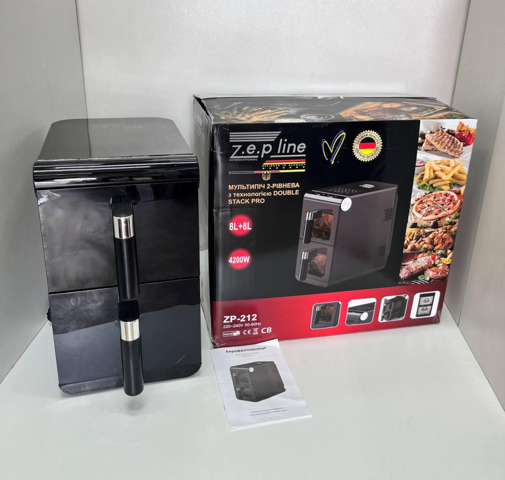 Аерофритюрниця двокамерна Zepline ZP-212 4200 Вт 8L+8L, 10 програм, сенсорне керування, 16 л Одеса - фото 6