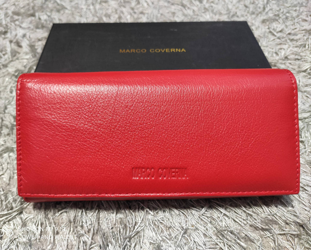 Класичний шкіряний жіночий гаманець червоного кольору Marco Coverna MA 501-1 Київ - фото 5