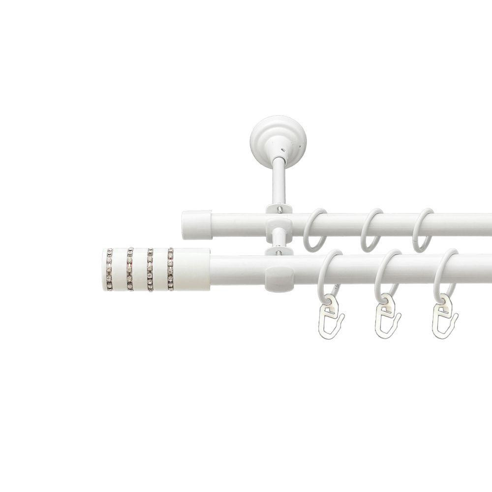 Карниз Orvit Барамелла металевий дворядний відкритий гладка труба кільце металеве Арктіс 19\16 мм 160 см (00-00021209) Львів - фото 1