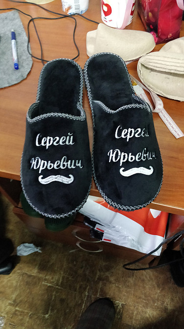 Тапочки с вышивкой женские мужские тапки на заказ от производителя Одесса - изображение 9