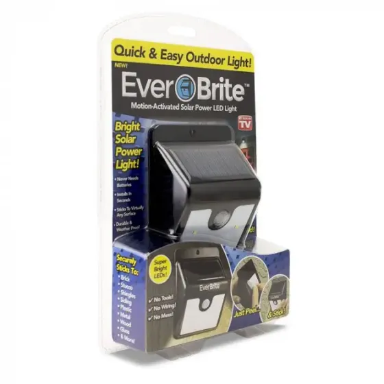 Уличный светильник на солнечной батарее с датчиком движения Ever Brite Коломия