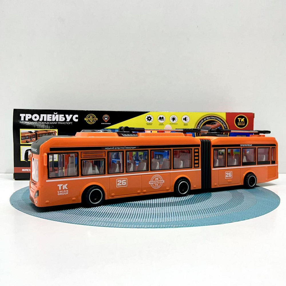 Тролейбус Авто Експерт з інерцією підсвічуванням і звуком відчиняються двері Помаранчевий (26487) Чернигов - изображение 10
