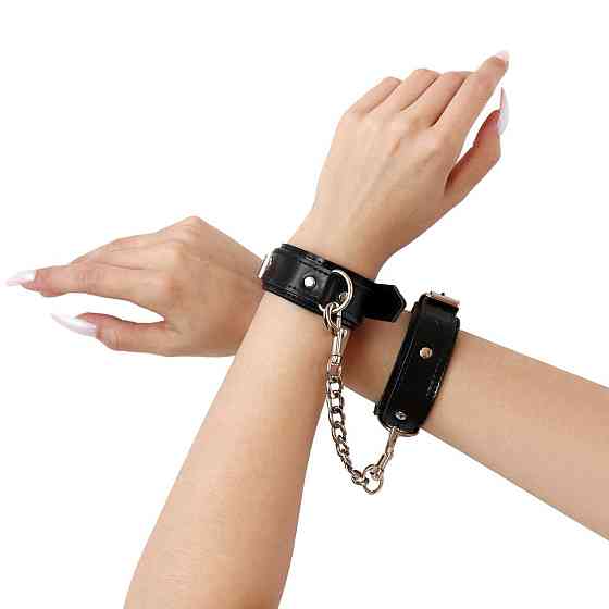 Наручники із екошкіри Art of Sex - Handcuffs Emoji, колір чорний Sex Aura Київ