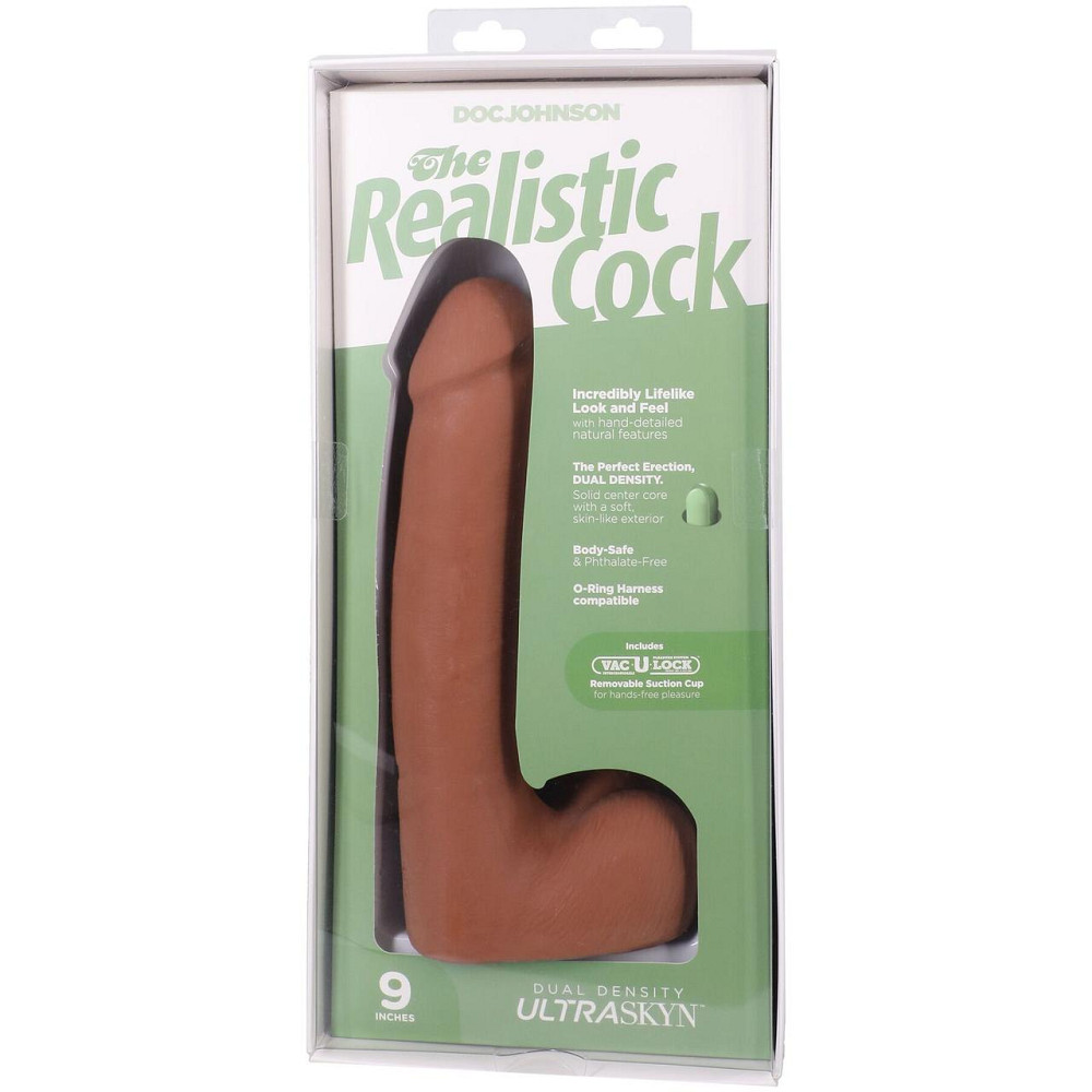 Фалоімітатор Doc Johnson The Realistic Cock ULTRASKYN - 9 Inch with Balls Caramel Sex Aura Київ - фото 9