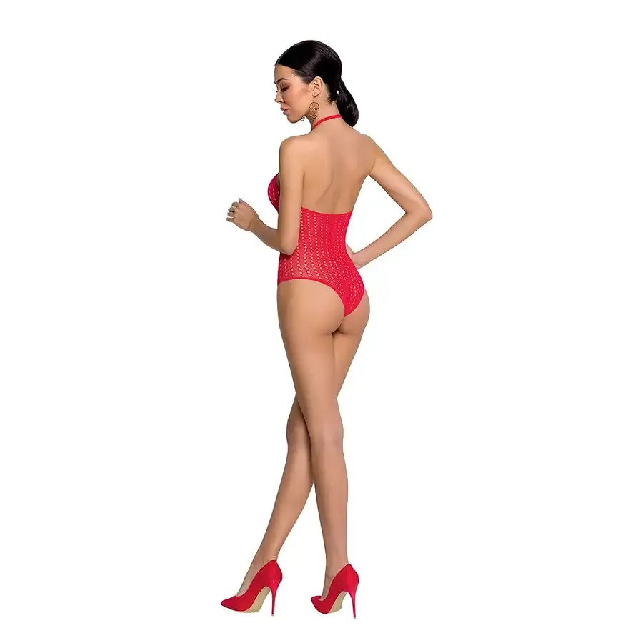 Бодістокінг з декольте Passion BS088 red, імітація корсетної шнурівки Львів - фото 4