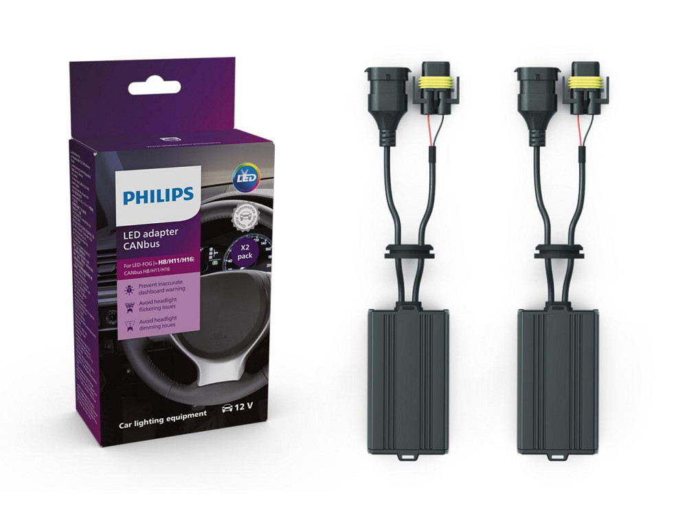 Адаптери опору/обманки PHILIPS LUM18954X2 Canbus для LED-FOG ламп H8/H11/H16 (2 шт) Харків - фото 1