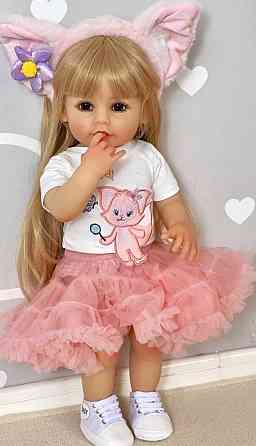 Реалистичная кукла реборн девочка Лина 55 см с аксессуарами и одеждой. Харьков