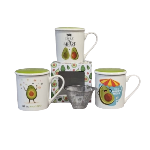 Чашка заварювальна Авокадо 360мл з кришкою + метал.фільтр 4160-59 S&T Житомир - изображение 1