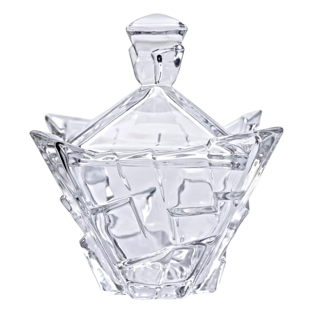 Yiwu Цукорниця з кришкою 16×16×19 см ваза цукорниця квадратна скляна HP-4-119 Киев - изображение 2