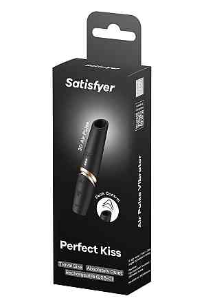 Клиторальный бесконтактный массажер Satisfyer Perfect Kiss черный Sex Aura Киев