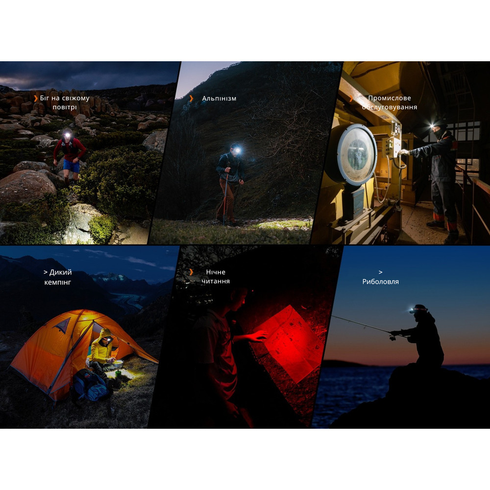 Ліхтар налобний Fenix HP12R-TRd червоний Киев - изображение 13