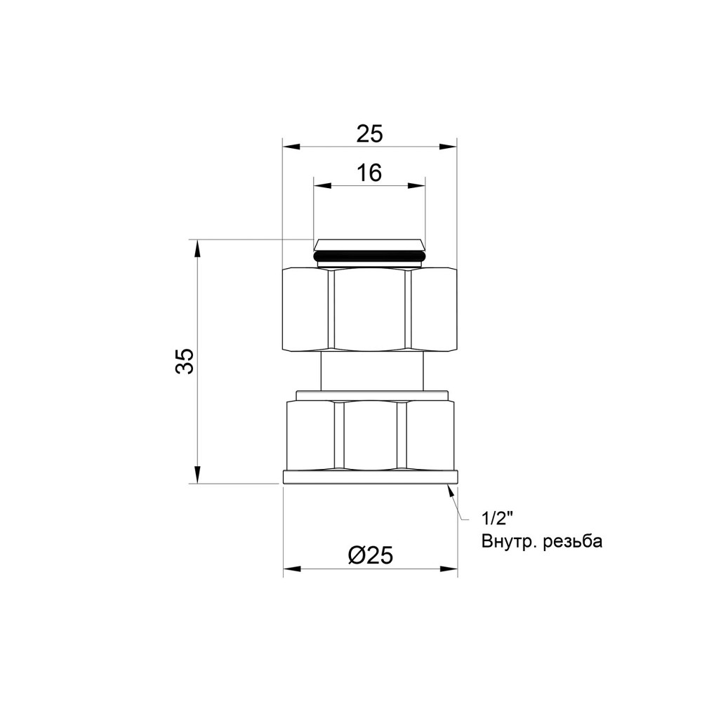 Перехідник обтискний Thermo Alliance Standart 16х1/2" ВР SD153W1615 Київ - фото 2