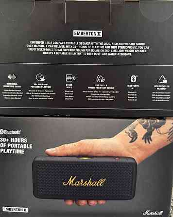 Нова портативна акустика Marshall Portable Speaker Emberton II Black and Brass (1006234) Киев