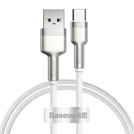 Кабель Baseus Cafule Series Metal Data Cable USB to Type-C 66W 1m White Одеса