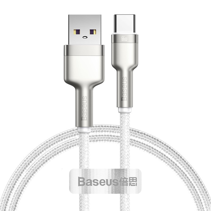 Кабель Baseus Cafule Series Metal Data Cable USB to Type-C 66W 1m White Одеса - фото 1