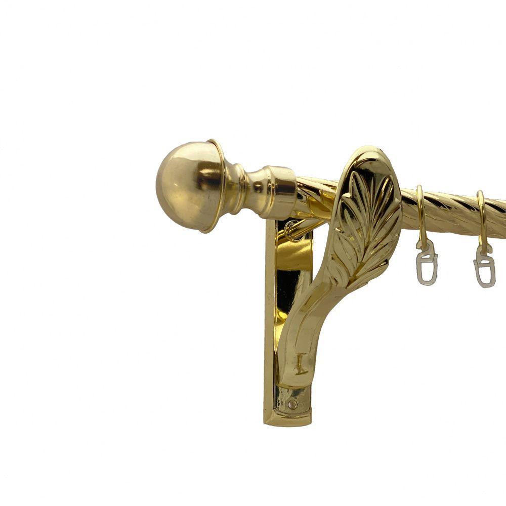 Карниз Orvit Бостон металевий однорядний ретро скручена труба кільце металеве Золото 25 мм 200 см (00-00010760) Львів - фото 1