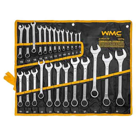 Набор ключей комбинированных 26пр (6-25, 27, 28, 30, 32, 36мм). WMC Tools WT-5261P36 Одесса