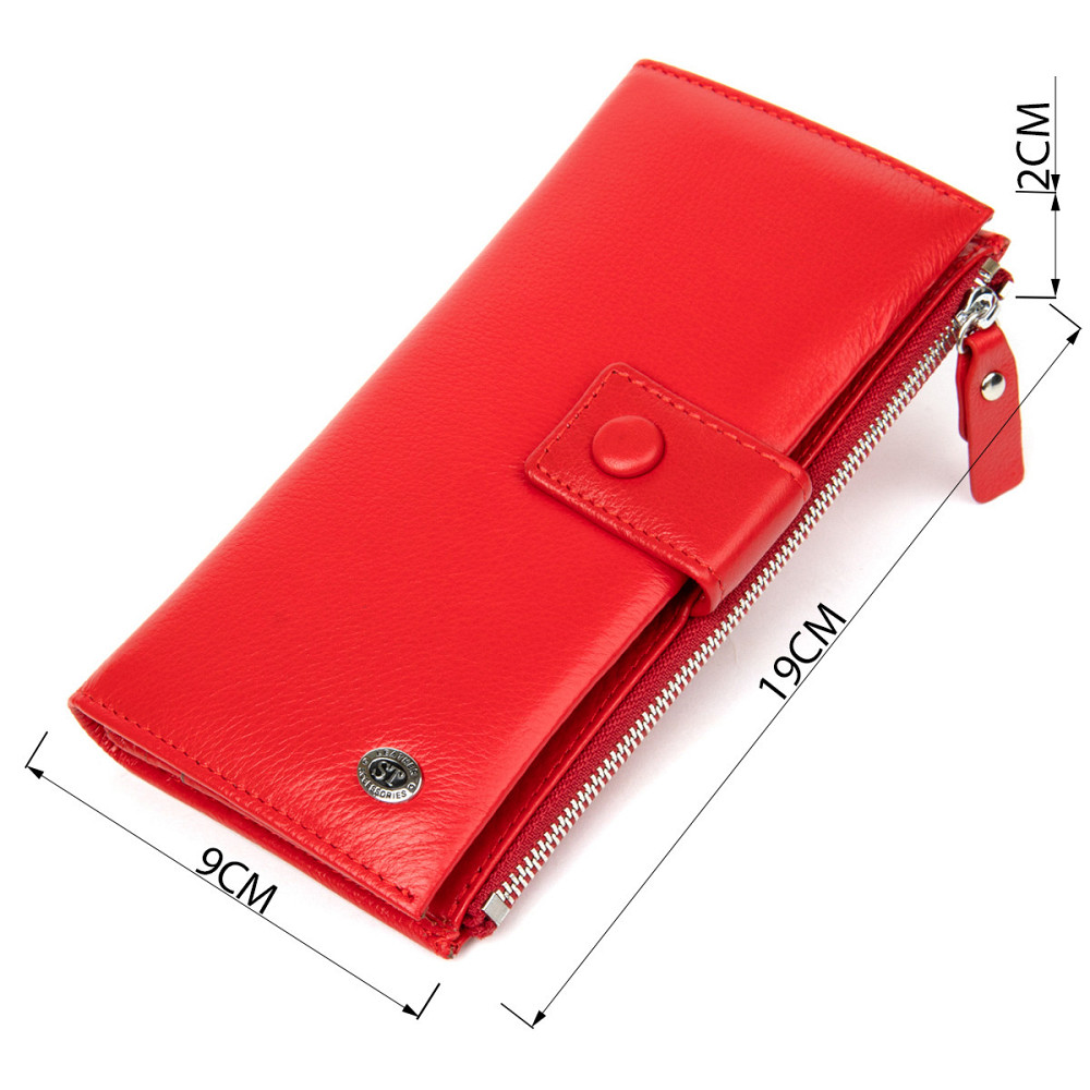 Яркий женский кошелек-клатч Красный (ST Leather) Киев - изображение 7