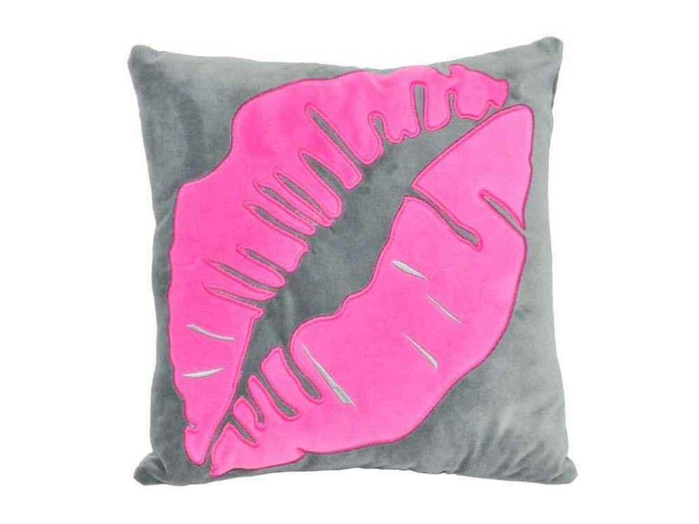 Подушка Pink lips 33*33*1см сірий арт.ПД-0369 ТМ TIGRES Київ - фото 1
