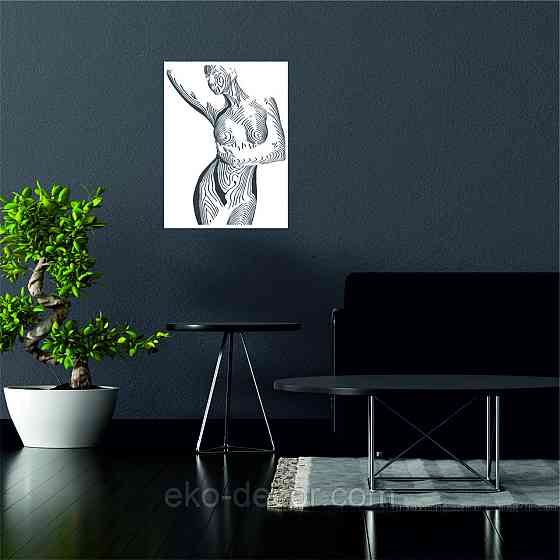 Декоративне настінне Панно «Жіноче тіло», Декор на стіну 110*81 см, Білий Київ