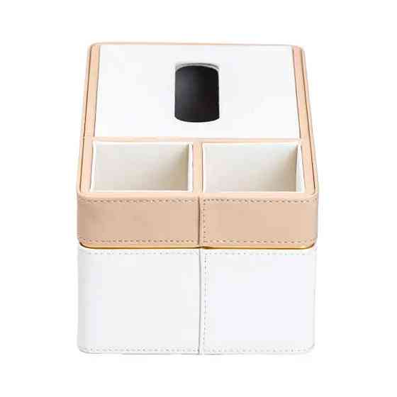 Салфетница-органайзер из эко-кожи 3 отделения 27*14*'10 см Белый с бежевым HP9190 Киев