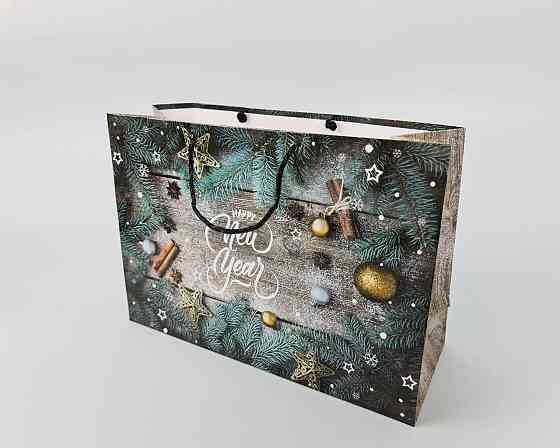 Бумажные пакеты большой горизонтальный 36/22/10  новоголний-18 (12 шт) Харьков