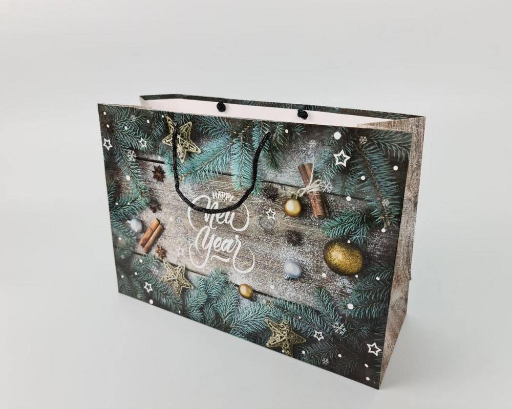 Бумажные пакеты большой горизонтальный 36/22/10  новоголний-18 (12 шт) Харьков - изображение 2