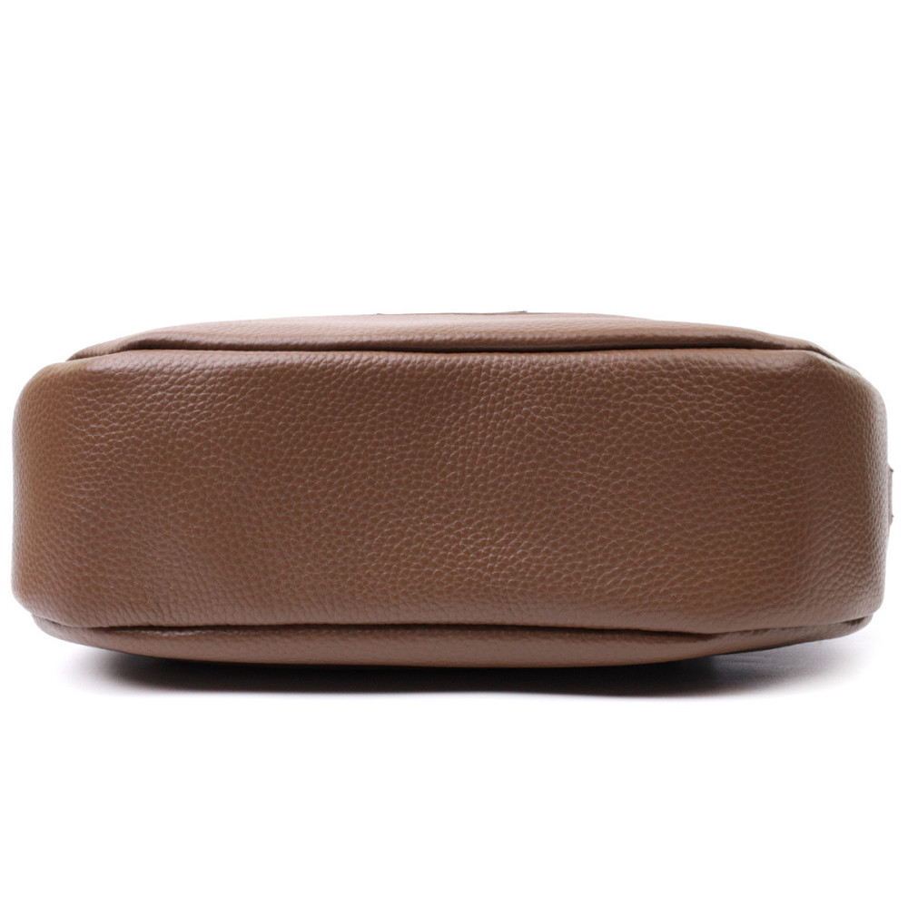 Женская сумка из натуральной кожи через плечо с необычным бегунком брелком Vintage 22619 Коричневая Киев - изображение 7