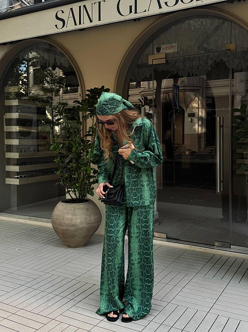 Жіночий стильний літній костюм двійка  софт принт Одеса - фото 8