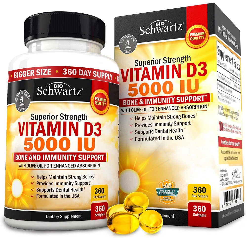 Superior Strength, Vitamin D3, 5,000 IU, 360 Softgels Луцк - изображение 3