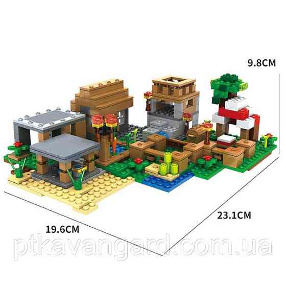 Конструктор блоковий Майнкрафт село 569 деталей SJ 8802 в пакеті Хмельницький