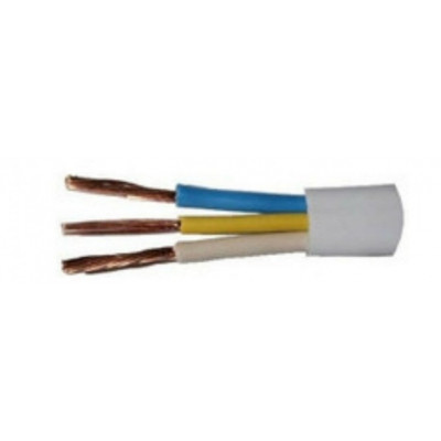 Кабель силовий ЗЗКМ 3х2.5 кв.мм гнучкий, плоский, 100м (ШВВП 3x2,5 ECG / 705864) Вінниця - фото 1