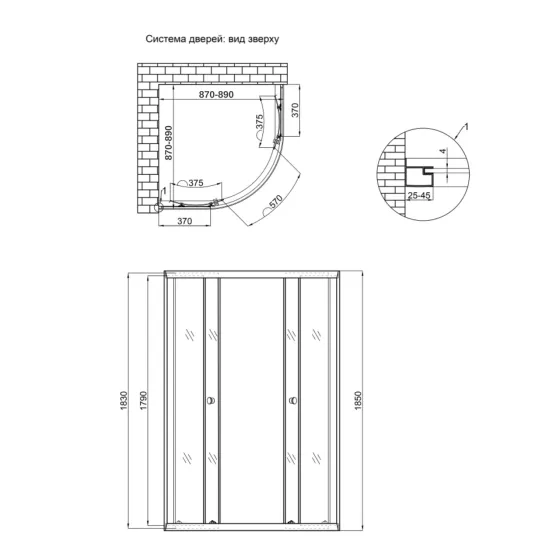 Душова кабіна Lidz Latwa SC90x90.SAT.LOW.GR, скло тоноване 4 мм без піддона Київ