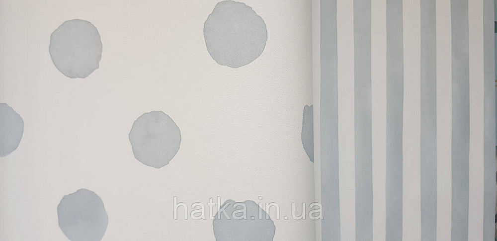 Шпалери флізелінові еко Rasch Kids World 0.53х10 дитячі круги плямисті на білому Київ - фото 2