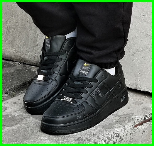 Кроссовки Nike Черные Мужские Кожаные Найк Форсы (размеры: 41,42,43,44,45) Видео Обзор Днепр - изображение 4