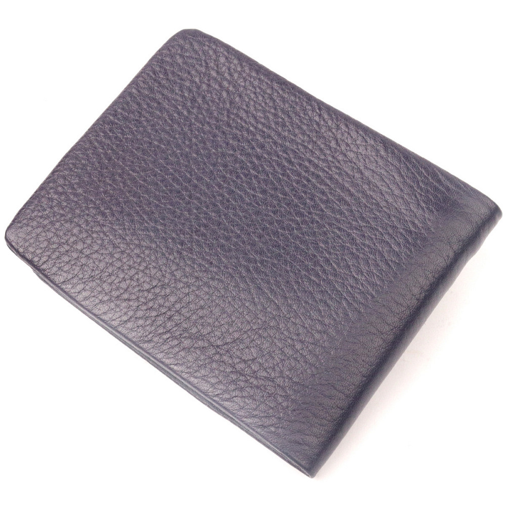 Оригінальне чоловіче портмоне із зернистої шкіри KARYA 21062 Синій Київ - фото 9