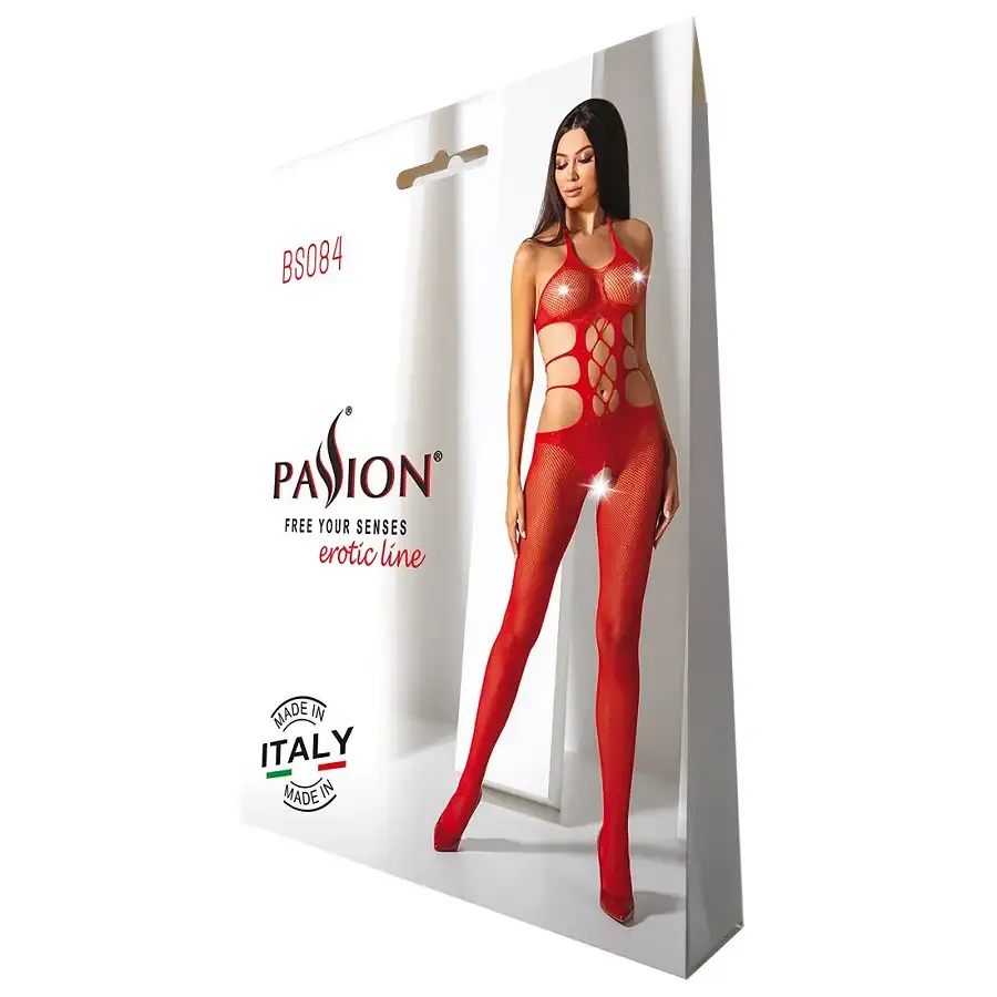 Еротичний бодістокінг Passion BS084 red Львов - изображение 5