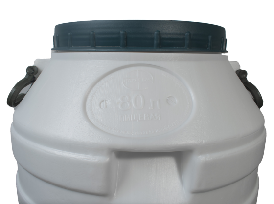 Высокая бочка 80 л пластиковая белая широкая горловина для молока и воды Днепр