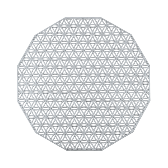 Сервірувальна серветка під гаряче кругла, килимок сервірувальний килимок сріблястий набір 2 шт Кам'янець-Подільський