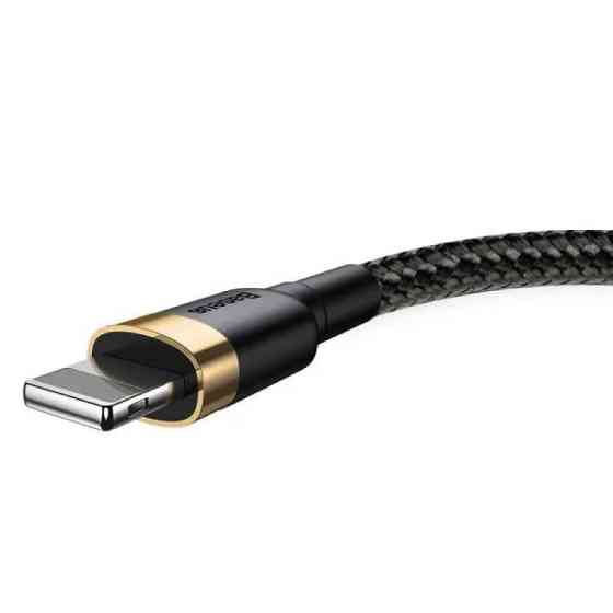 Кабель Baseus Cafule Cable USB - Lightning 2.4A 1m, колір золотисто-чорний CALKLF-BV1 Одеса