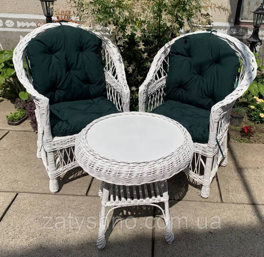 Комплект плетеной мебели из лозы, 2 кресла + стол Киев - изображение 5