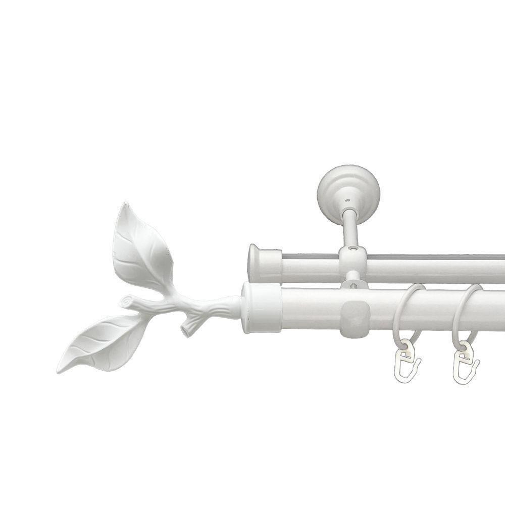 Карниз Orvit Листок Троянди металевий дворядний опозитний гладка \ профільна труба кільце металеве Арктіс 25\19 мм 240 см Львів - фото 1