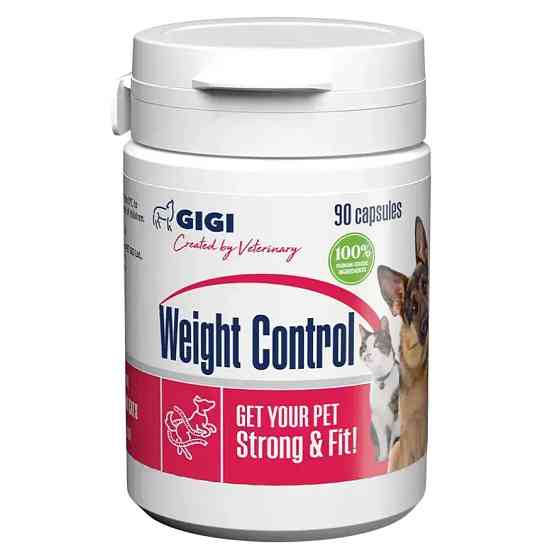 Добавка GiGi Weight control для підтримання оптимальної ваги та підвищення інергії у собак та котів, 90 капсул Вінниця