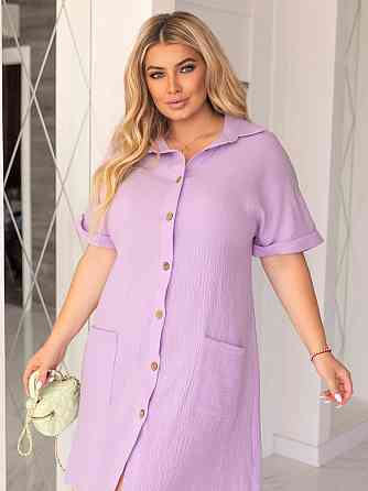 Летнее муслиновое платье-рубашка 