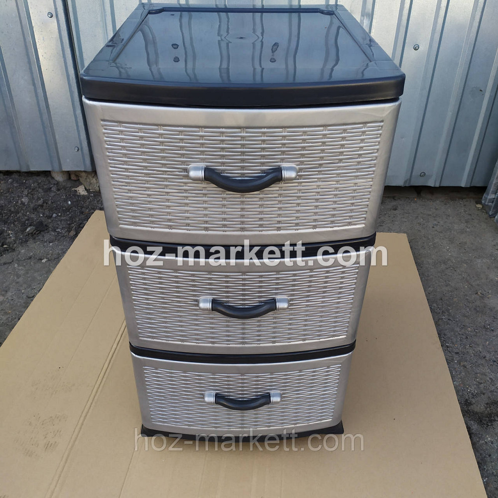 Комод пластиковий сірий на 3 ящики виробництво Україна Харків - фото 8