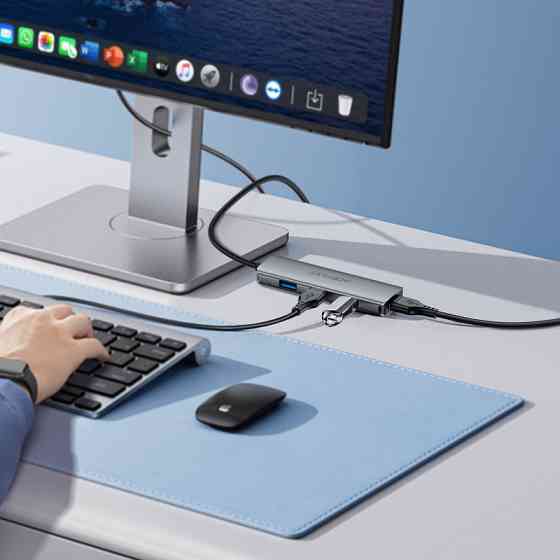USB-хаб ACEFAST J17 USB-A  4-in-1 HUB Metal Gray Одеса