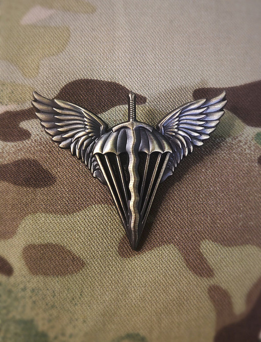 Беретний знак ДШВ нового зразка статутний метал Запоріжжя - фото 4