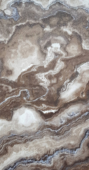 Шпалери вінілові на флізеліні AdaWall Roka 1.06х10 під камінь мармур коричневі бежеві срібло 3д 23102-5 Київ - фото 2