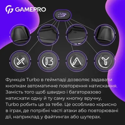 Геймпад GamePro GPX13B 2.4G/BT 5.1/USB/PC/iOS/Android RGB Black (GPX13B) Винница - изображение 5